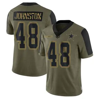 Dallas Cowboys Men's Daryl Johnston Limited 2021 Salute To Service Jersey - Olive