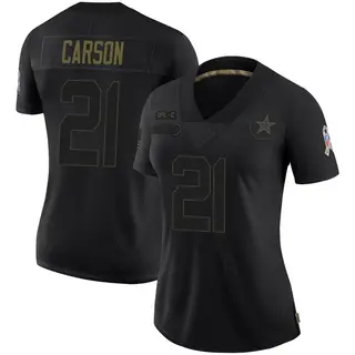 Dallas Cowboys Women's Caelen Carson Limited 2020 Salute To Service Jersey - Black