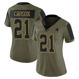 Dallas Cowboys Women's Caelen Carson Limited 2021 Salute To Service Jersey - Olive