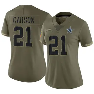 Dallas Cowboys Women's Caelen Carson Limited 2022 Salute To Service Jersey - Olive