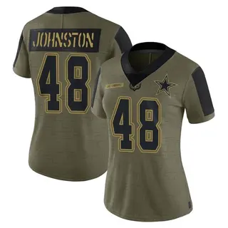 Dallas Cowboys Women's Daryl Johnston Limited 2021 Salute To Service Jersey - Olive