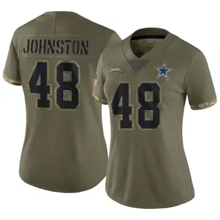 Dallas Cowboys Women's Daryl Johnston Limited 2022 Salute To Service Jersey - Olive