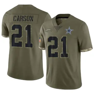 Dallas Cowboys Youth Caelen Carson Limited 2022 Salute To Service Jersey - Olive